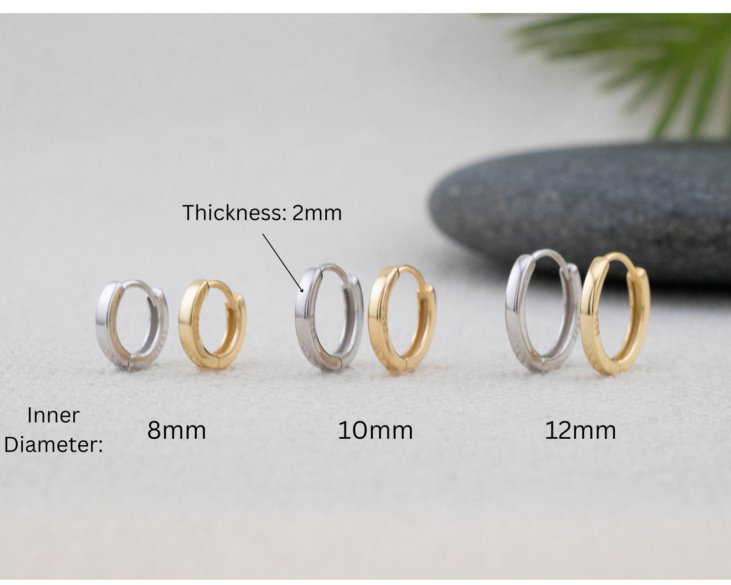 Stacking huggie hoop 2 pairs or 3 pairs set