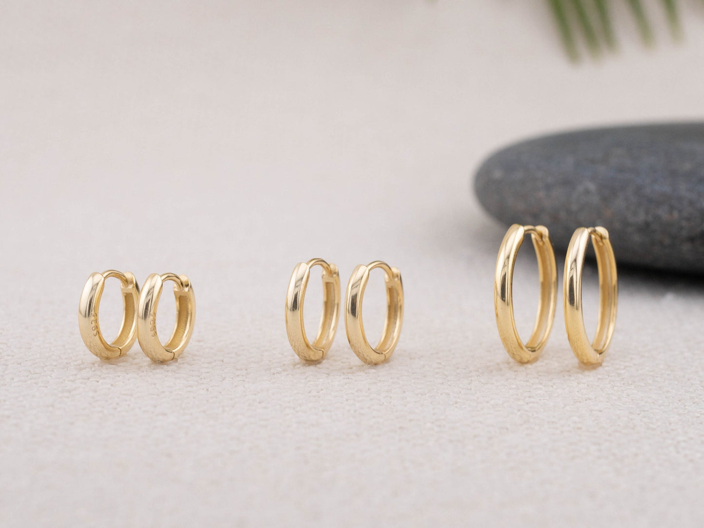 Small huggie hoops set of 2 or 3 pairs