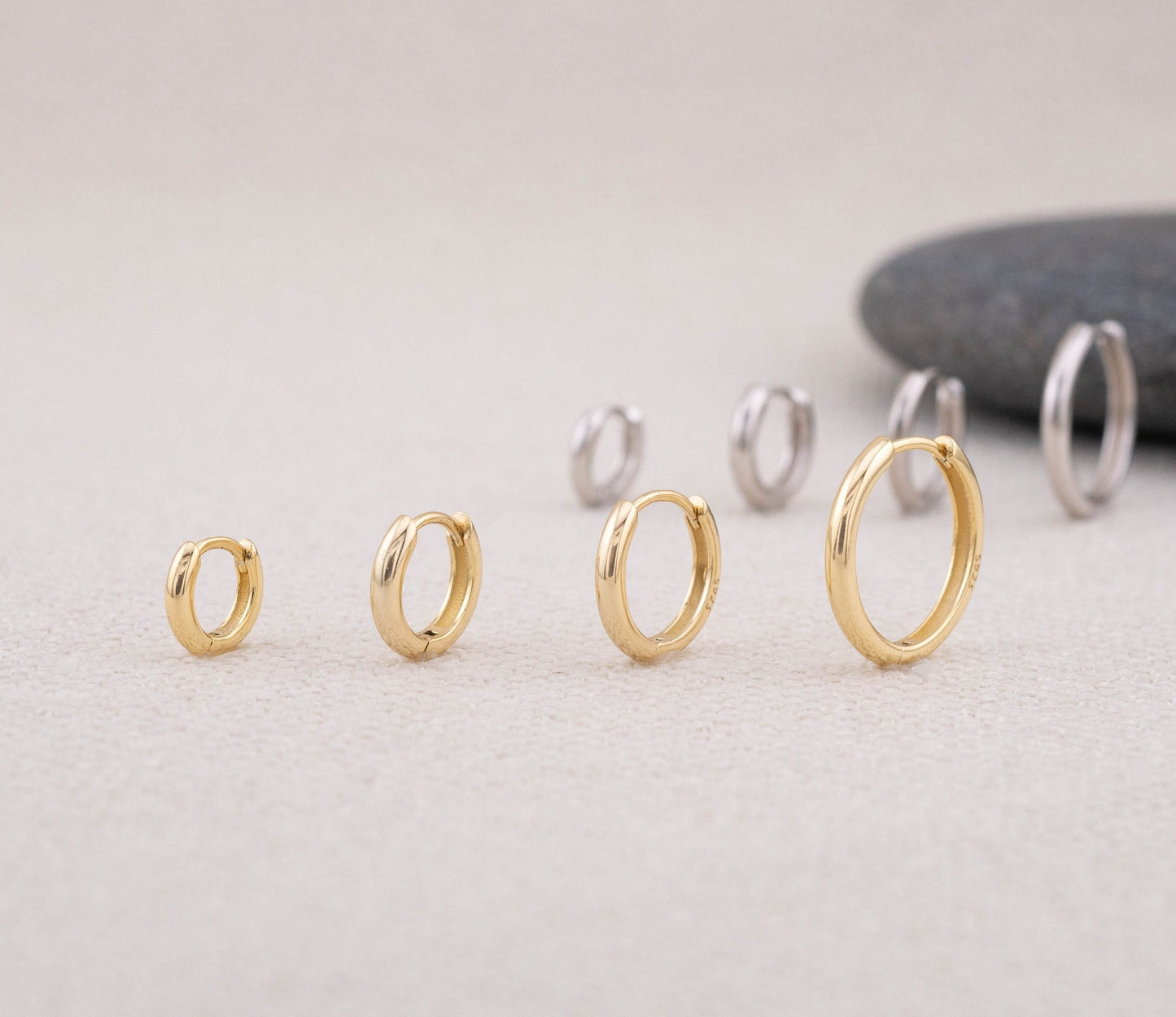 Small huggie hoops set of 2 or 3 pairs