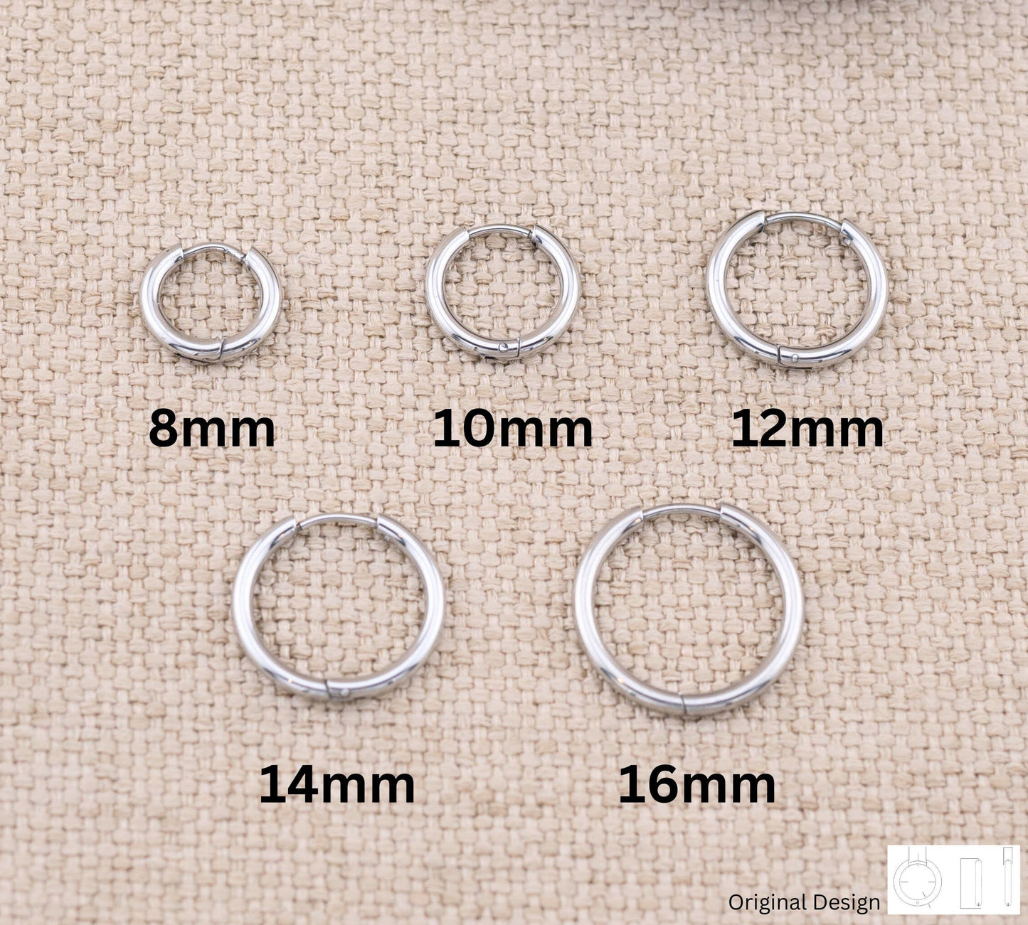 3 pairs silver hoop set for multiple piercings
