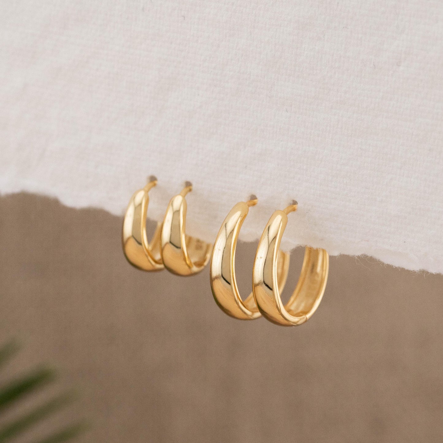 Teardrop everyday clicker hoop earrings set