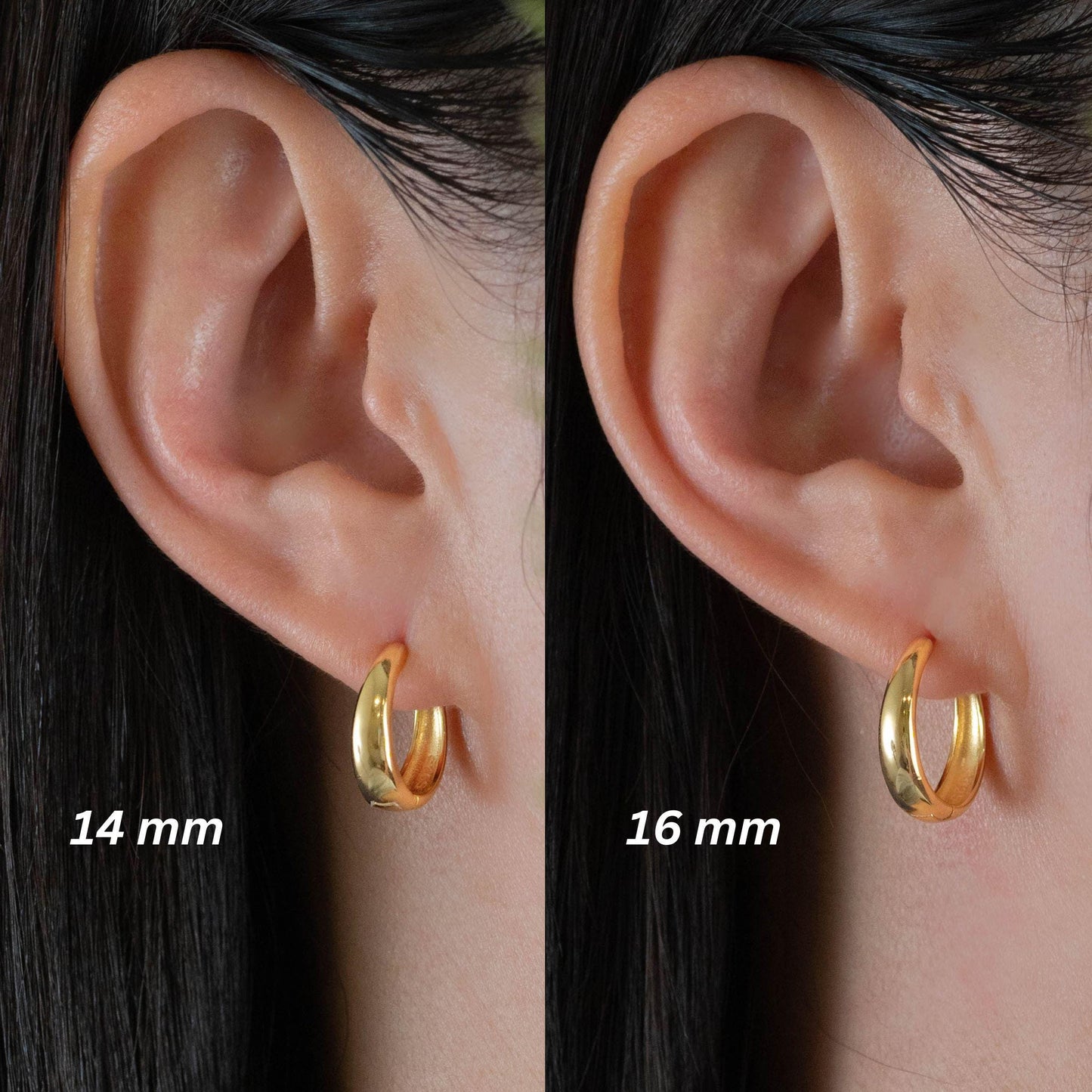 Teardrop everyday clicker hoop earrings set