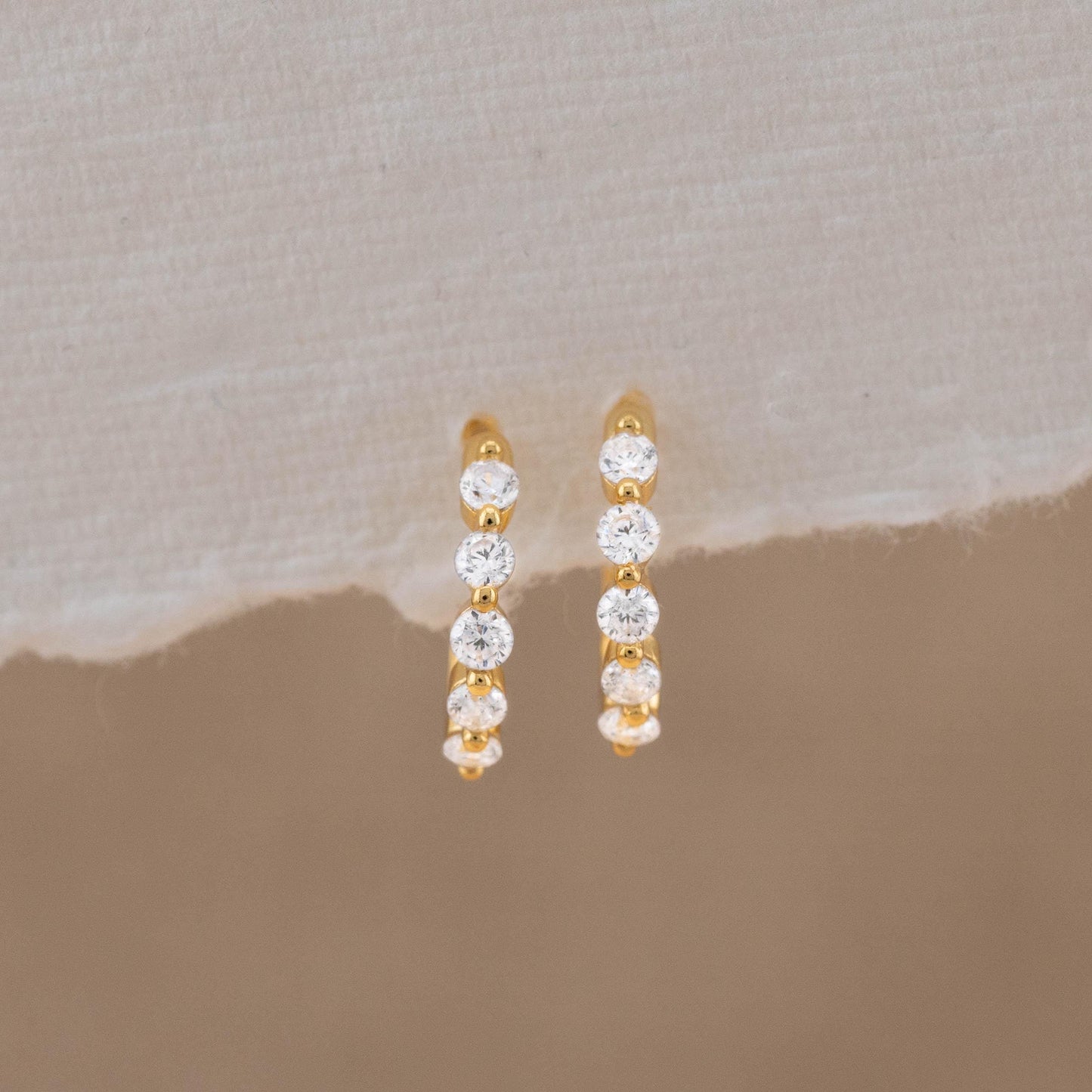 Diamond cz huggies