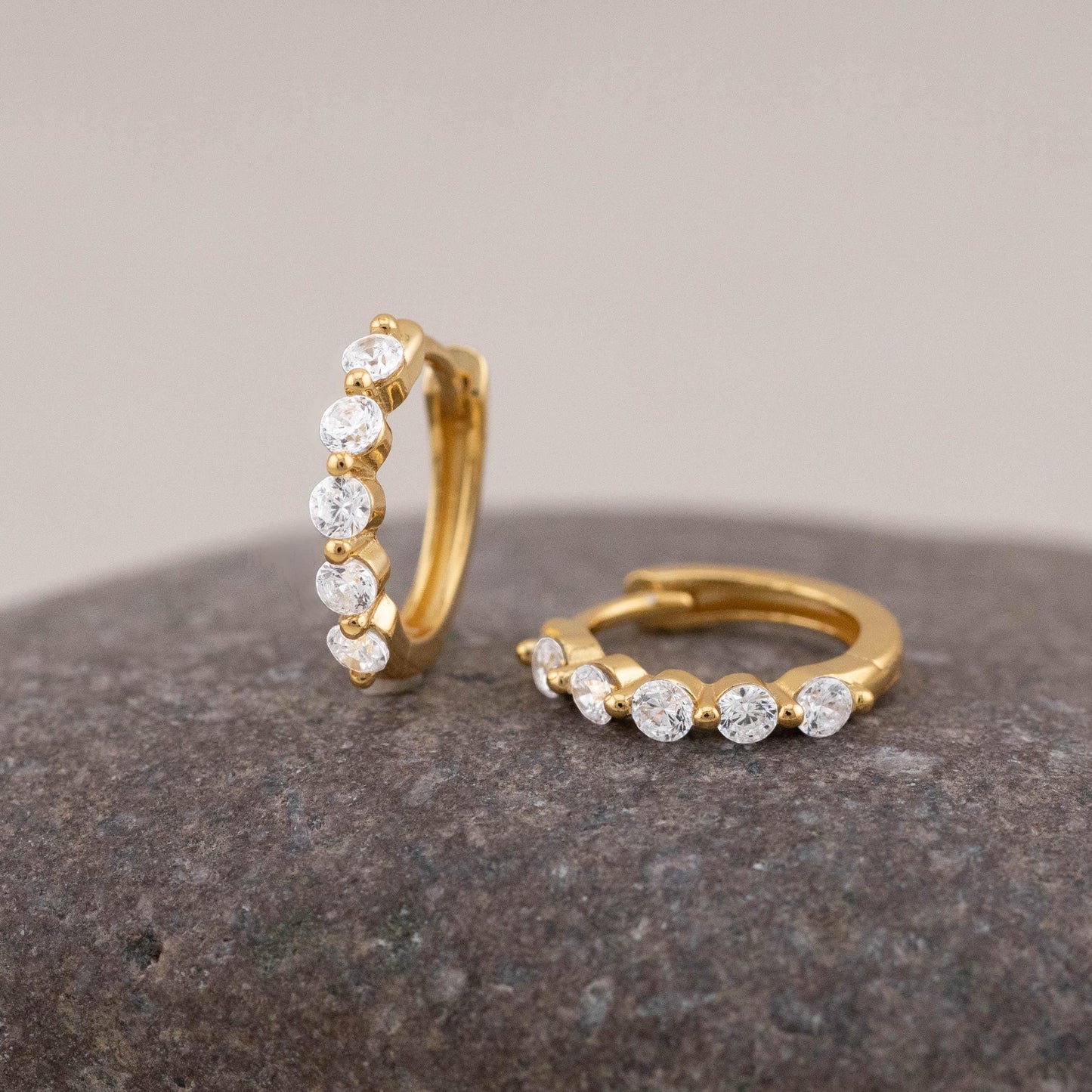 Diamond cz huggies