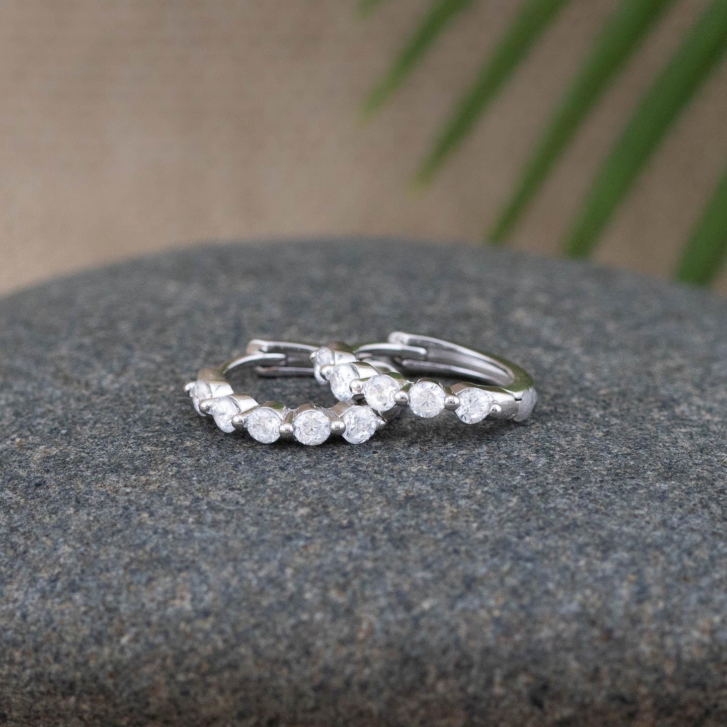 Diamond cz huggies
