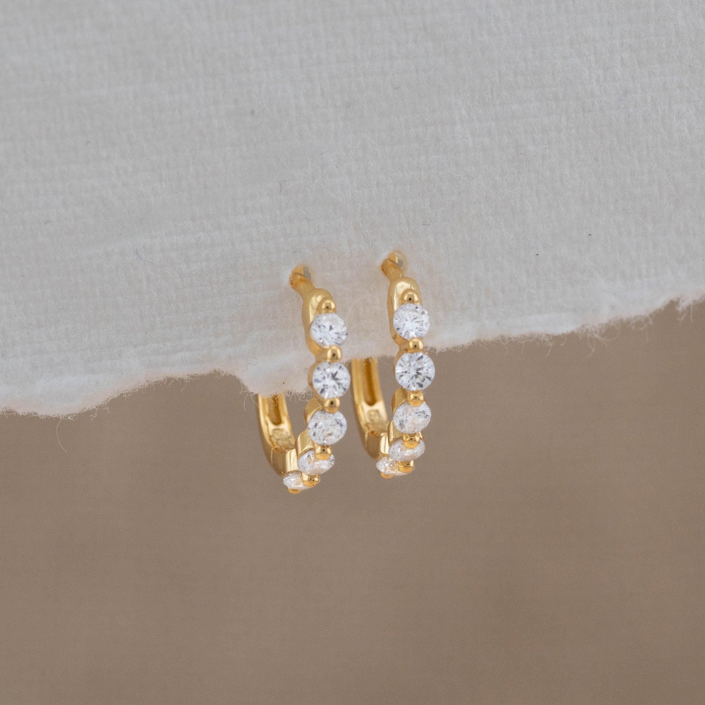 Diamond cz huggies