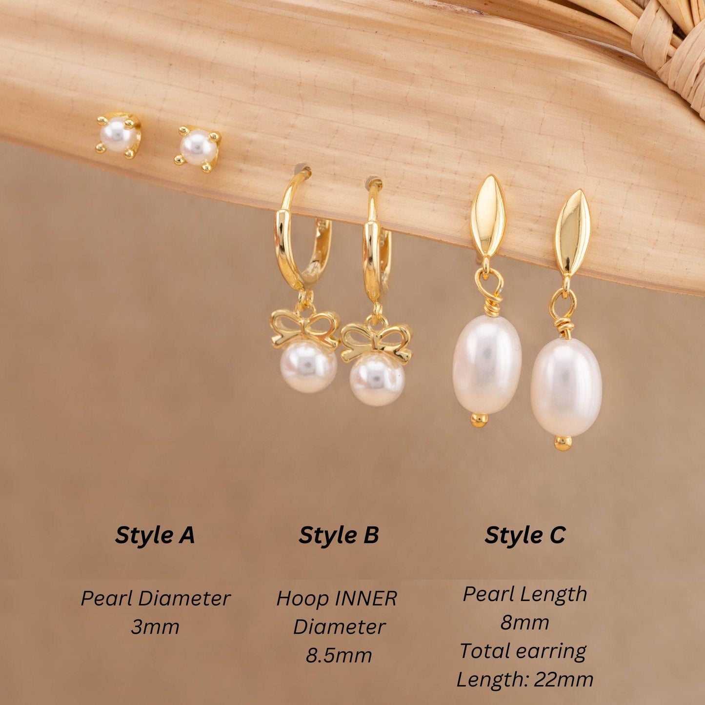 Pearl lovers drop pearl earring gift set