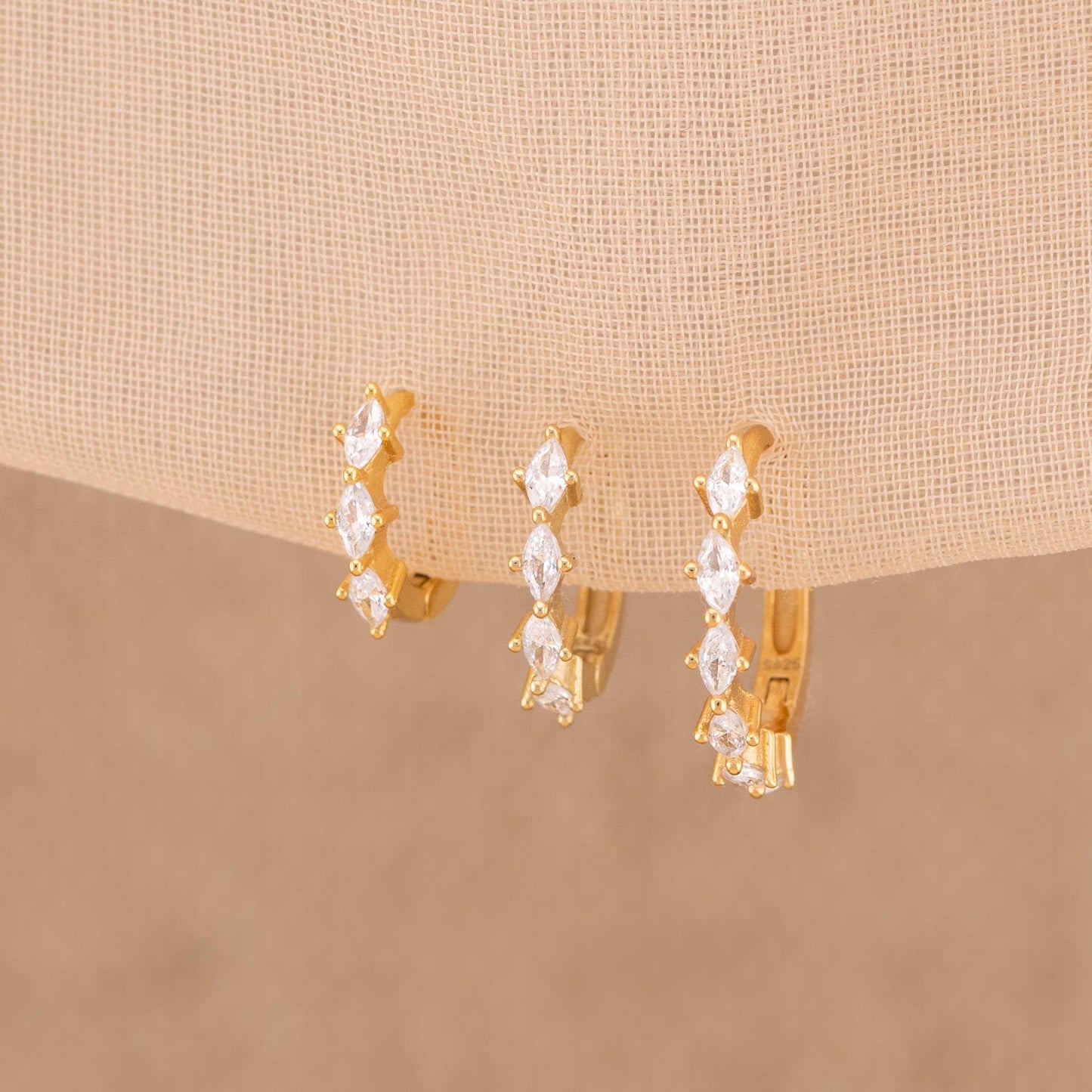 Diamond huggie hoop earrings, 14K Gold CZ cartilage hoop, 6mm, 8mm, 10mm hoop, girlfriend gift unique jewelry
