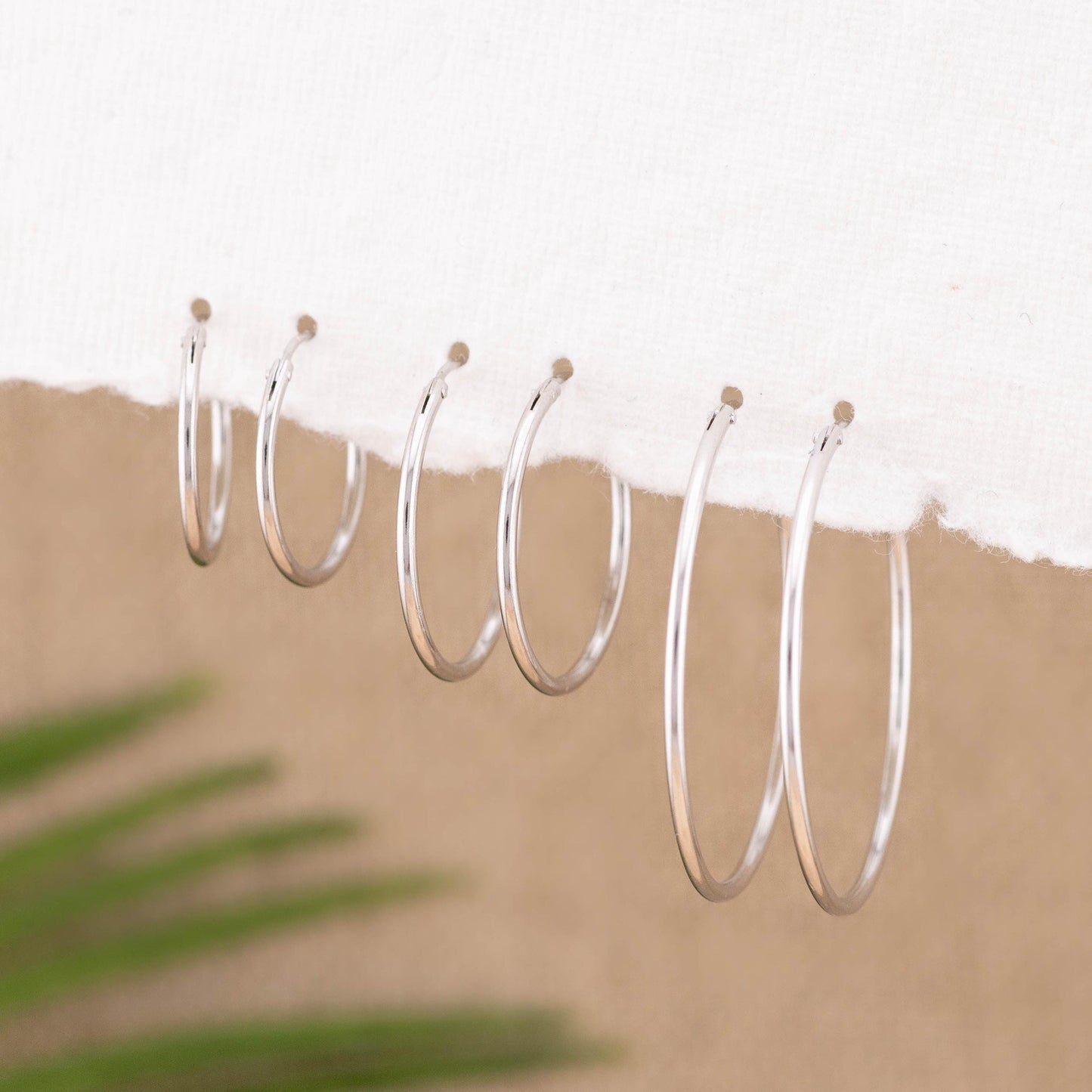 Gold filled thin hoop set of 2 or 3 pairs