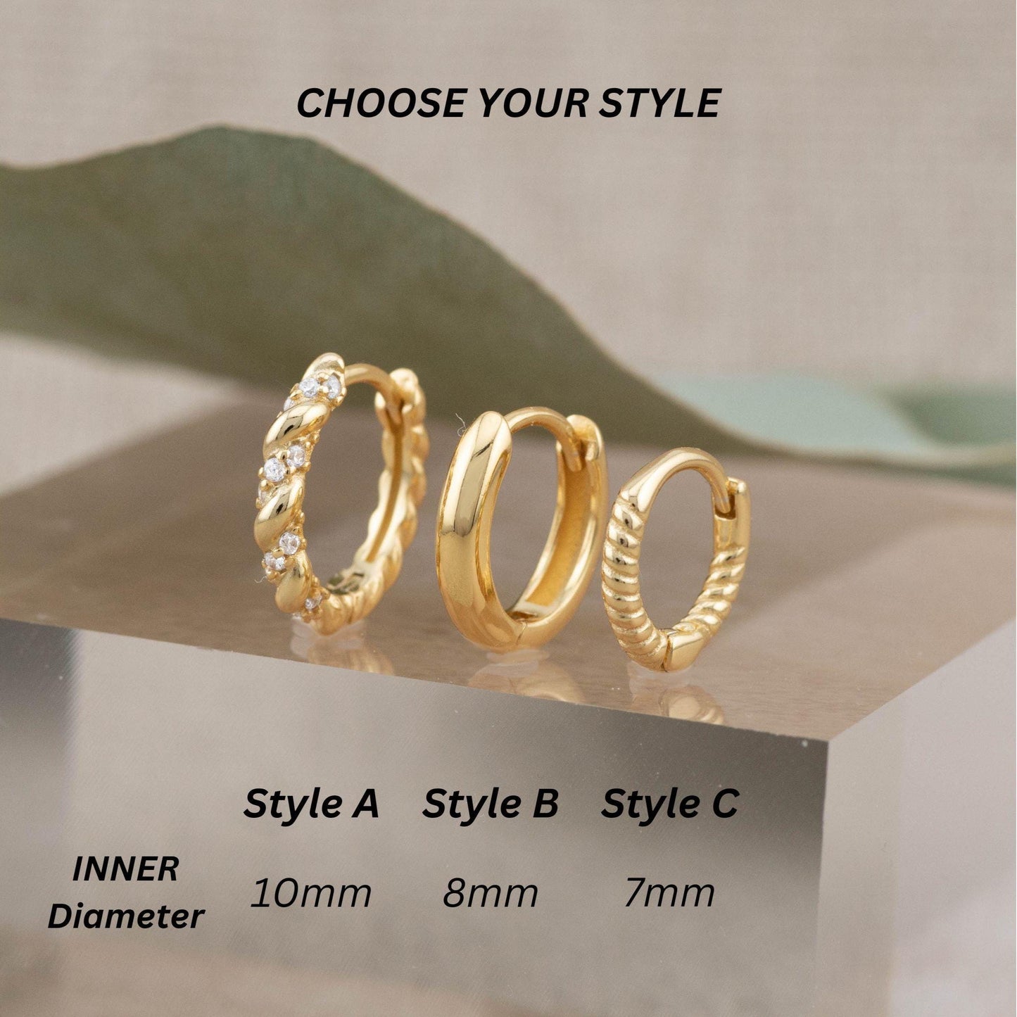 2 or 3 Pairs simple daily hoop set