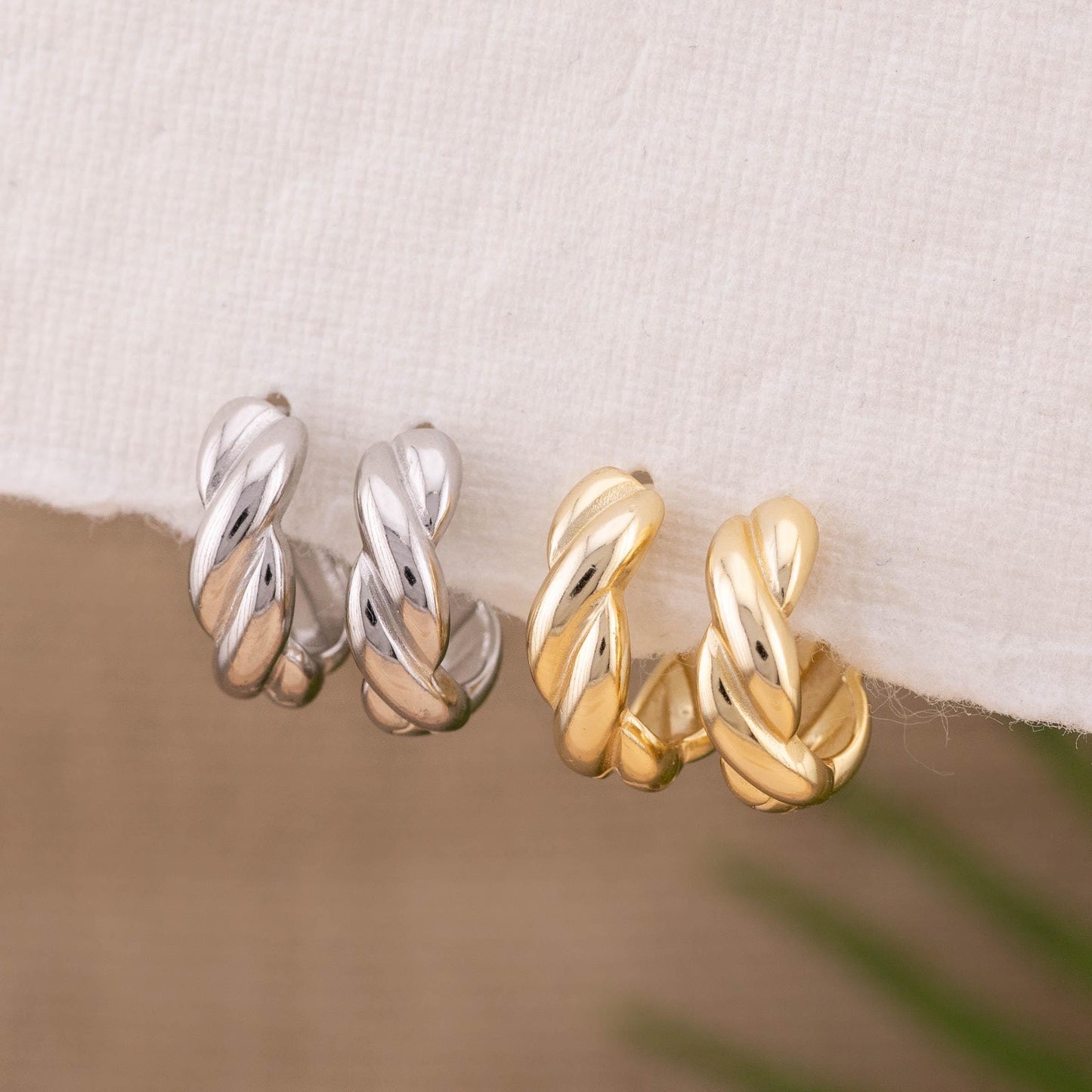 Chunky twisted thick hoops
