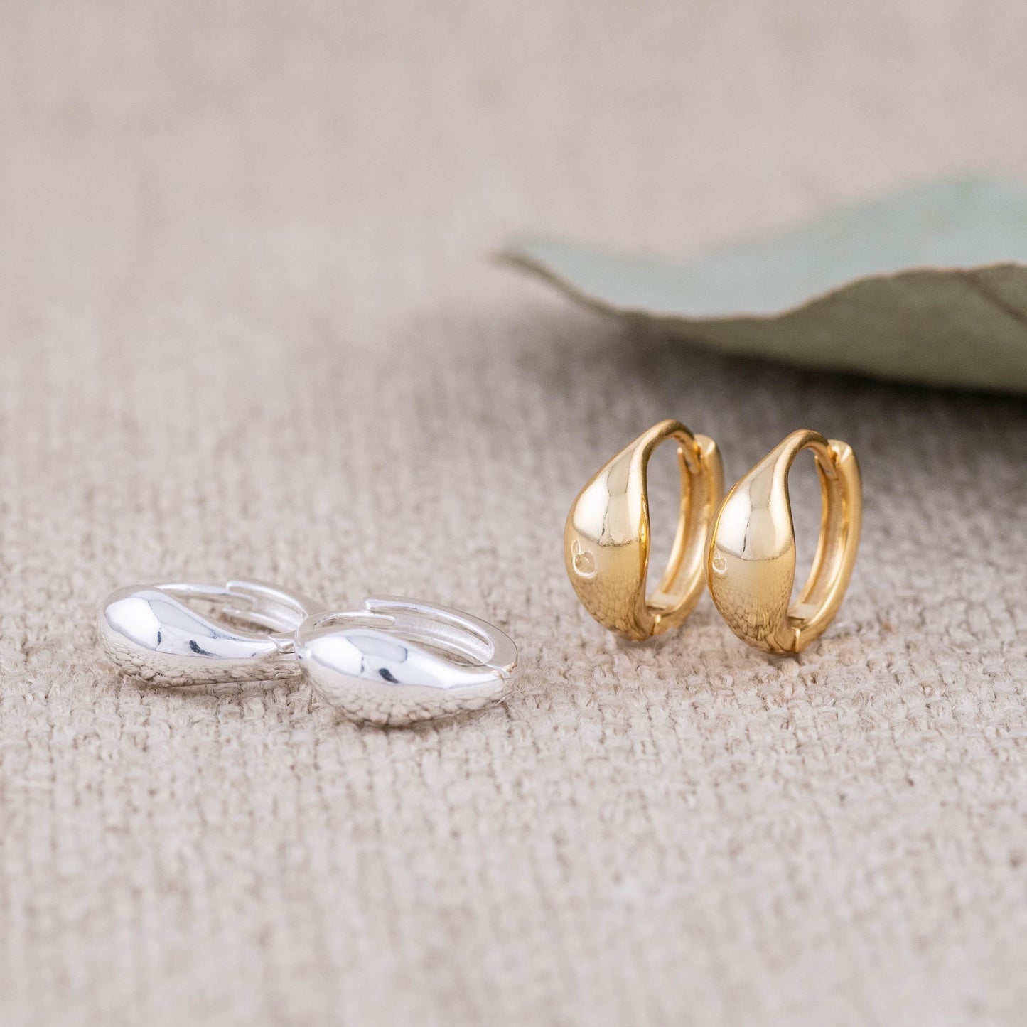 Tear drop small hoop earrings