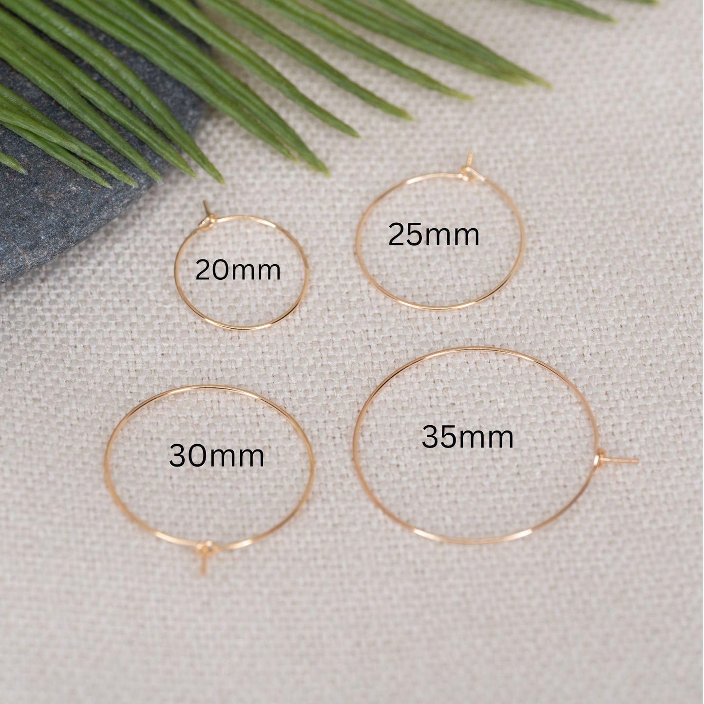 Thin wire hoop gold filled earrings