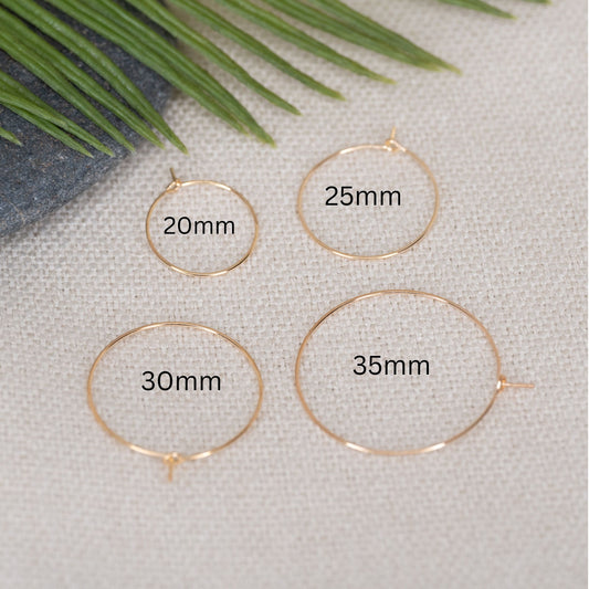 Thin wire hoop gold filled earrings