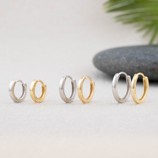 Stacking huggie hoop 2 pairs or 3 pairs set