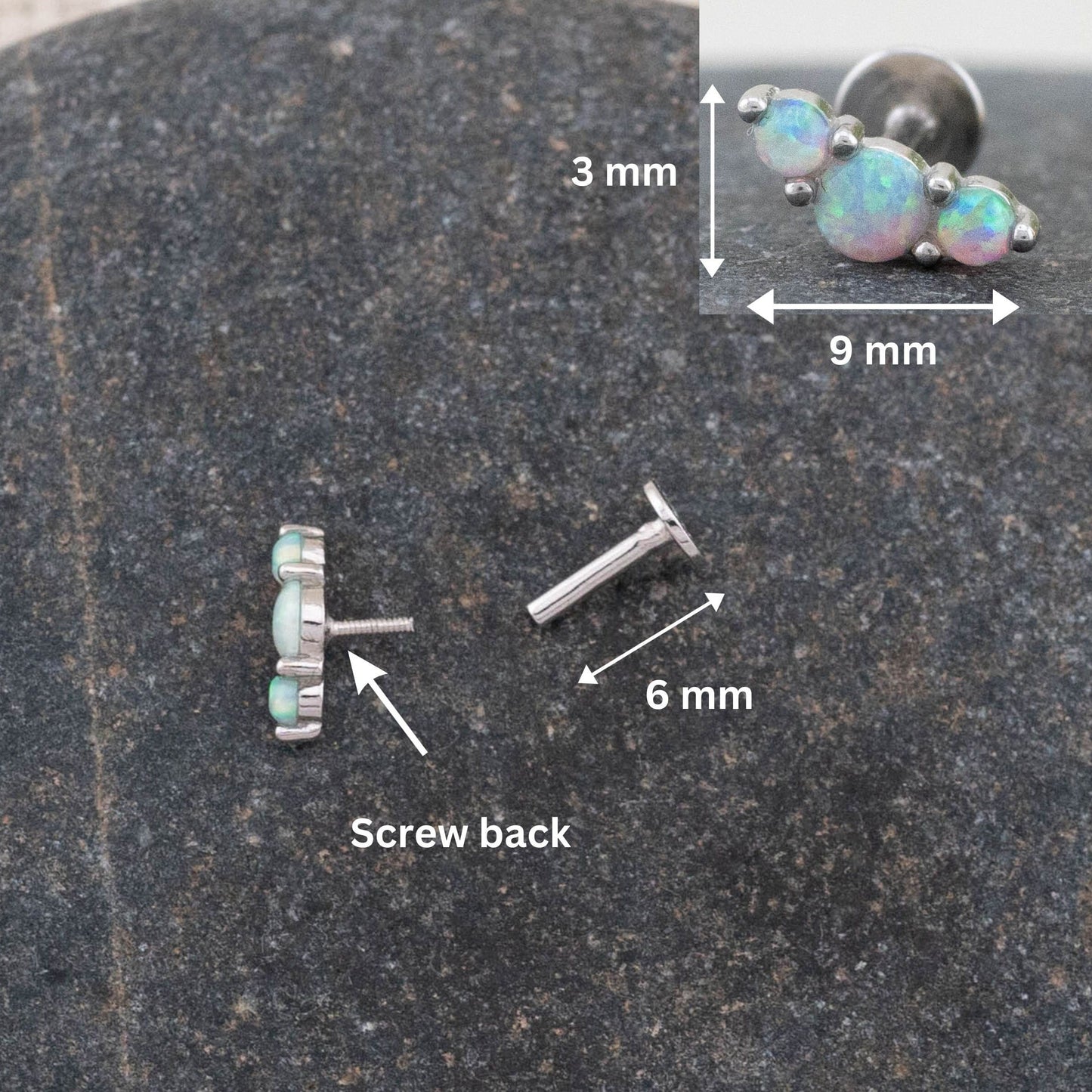 Tiny CZ flat back stud