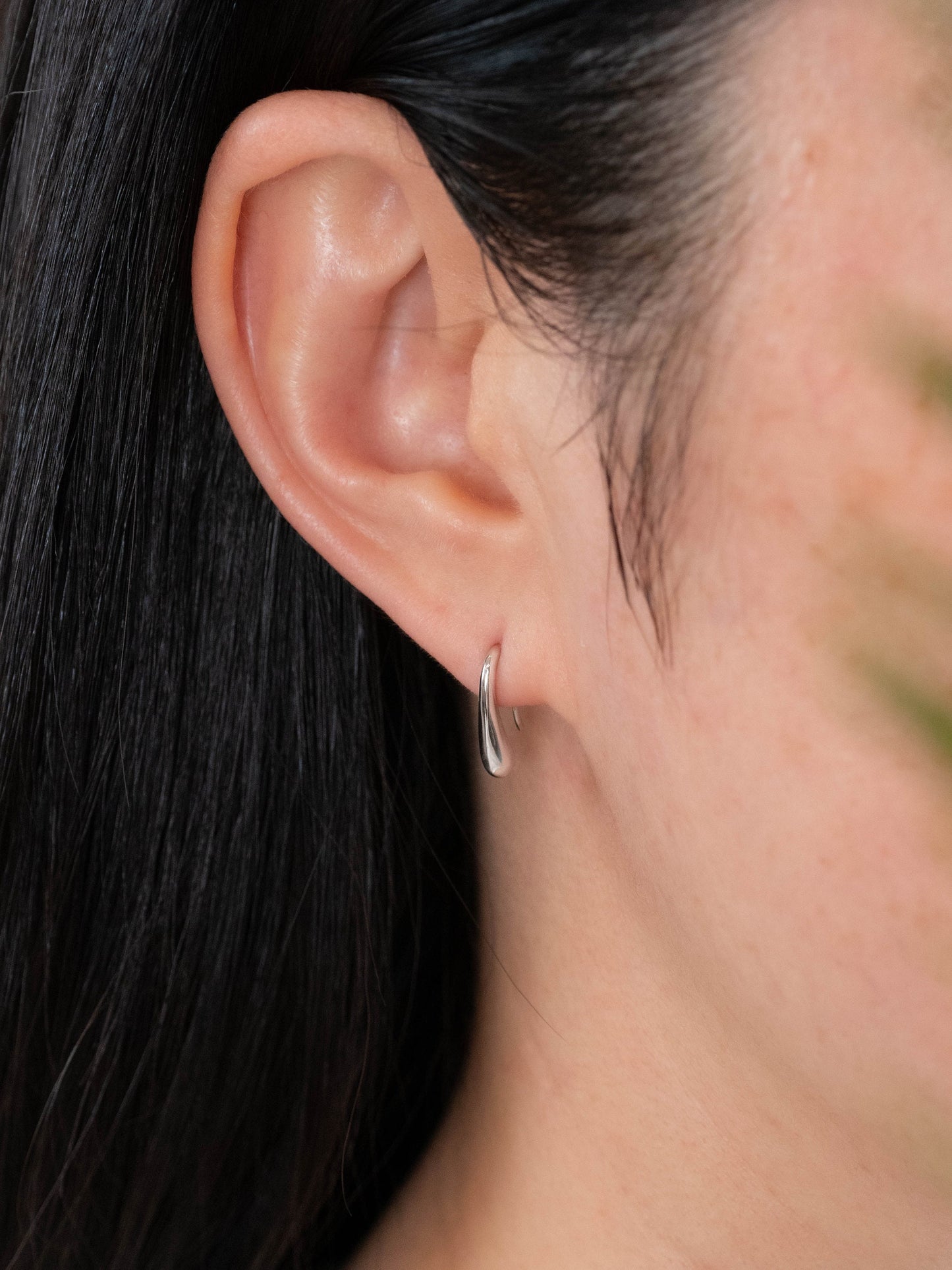 Minimalist water drop geometric hook earring