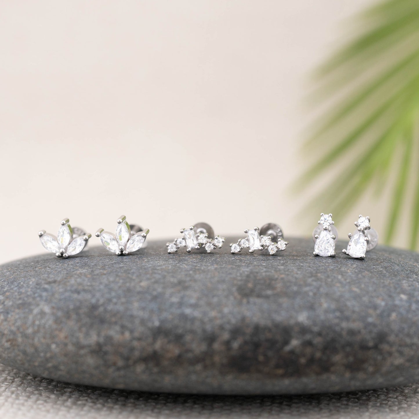 Tiny diamond cz flat back studs
