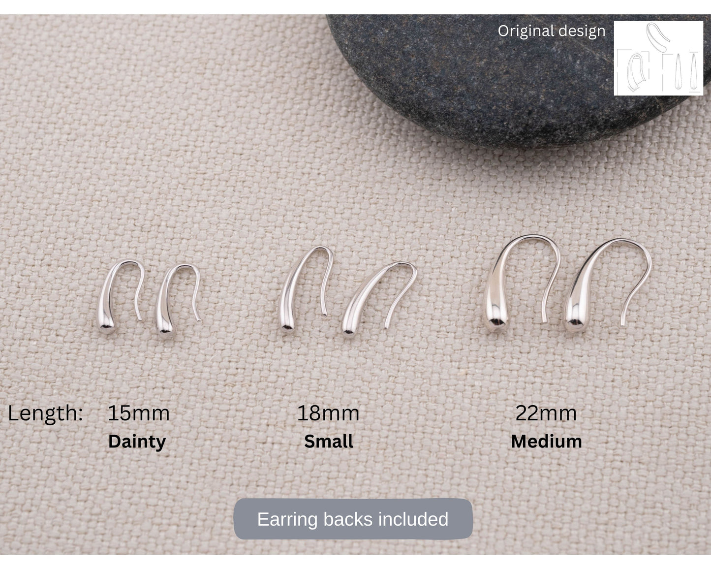 Minimalist water drop geometric hook earring
