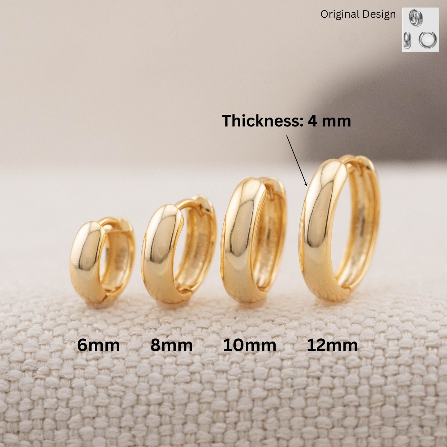 Chunky everyday small huggie hoops