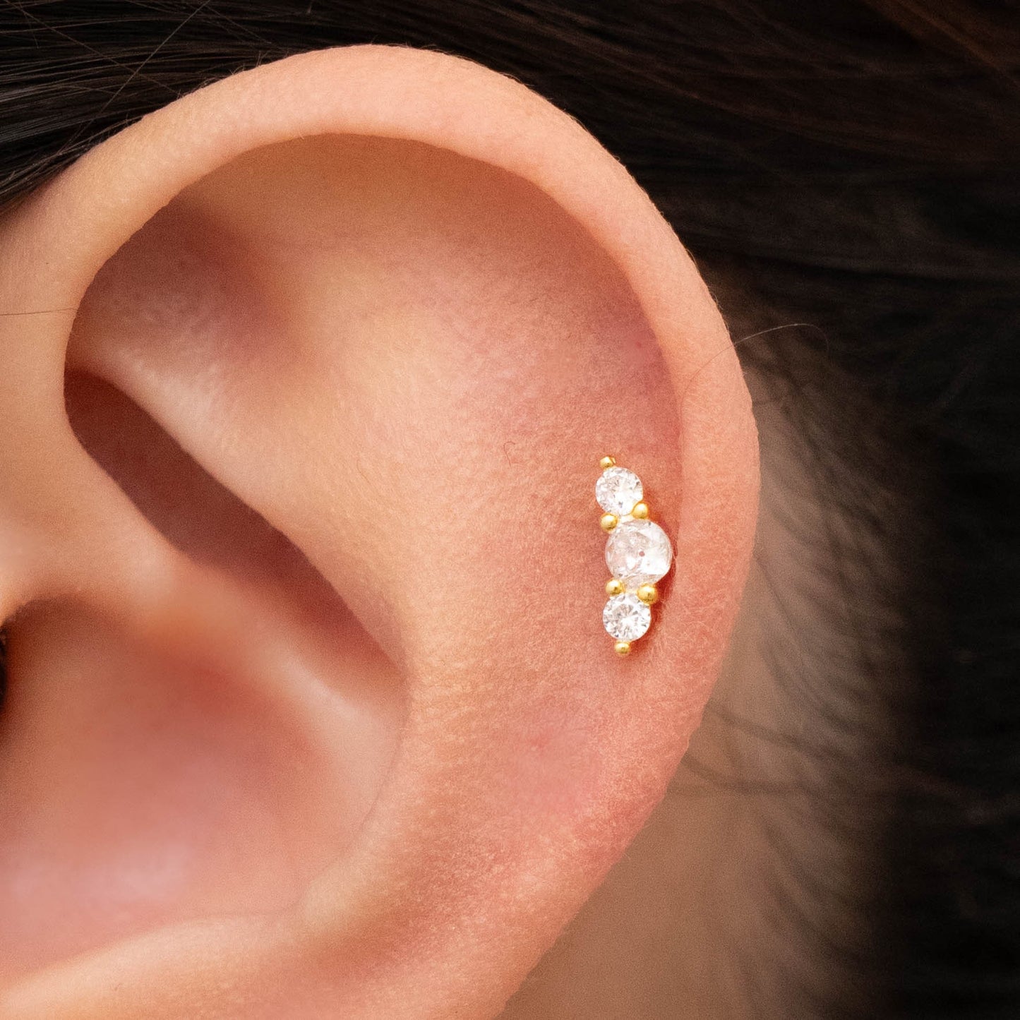 Tiny CZ flat back stud