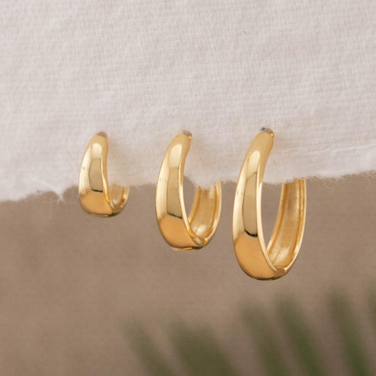 Teardrop everyday clicker hoop earrings set