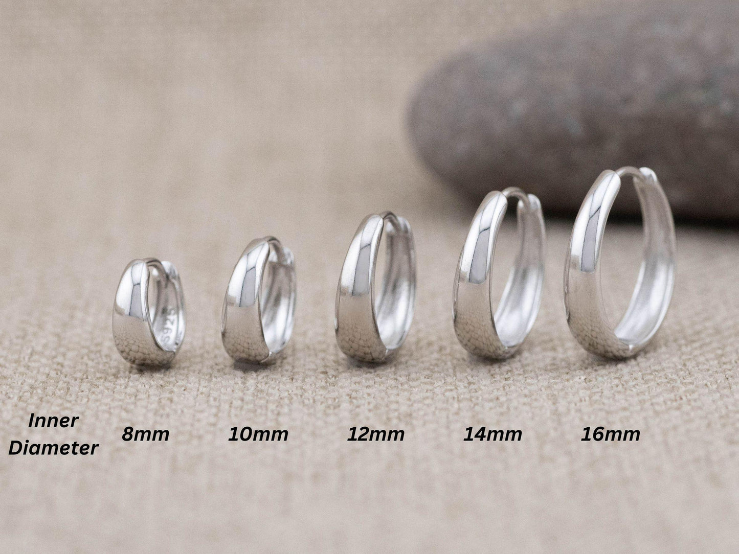 Teardrop everyday clicker hoop earrings set
