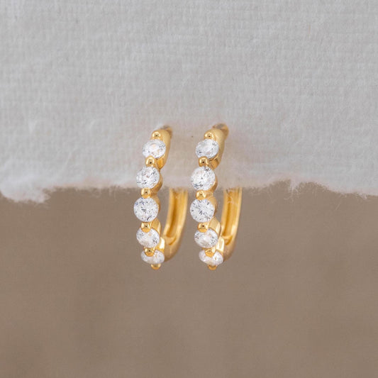 Diamond cz huggies