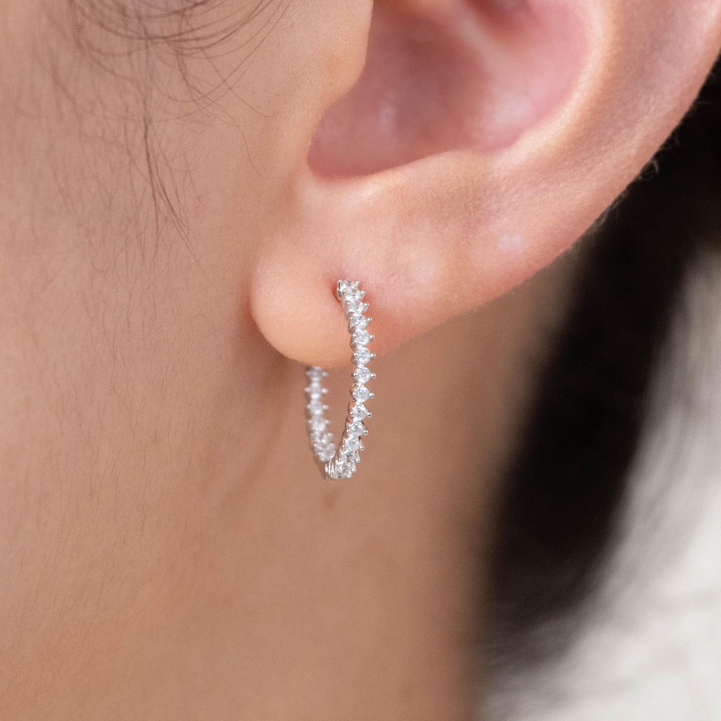 Pave diamonds hoops cz