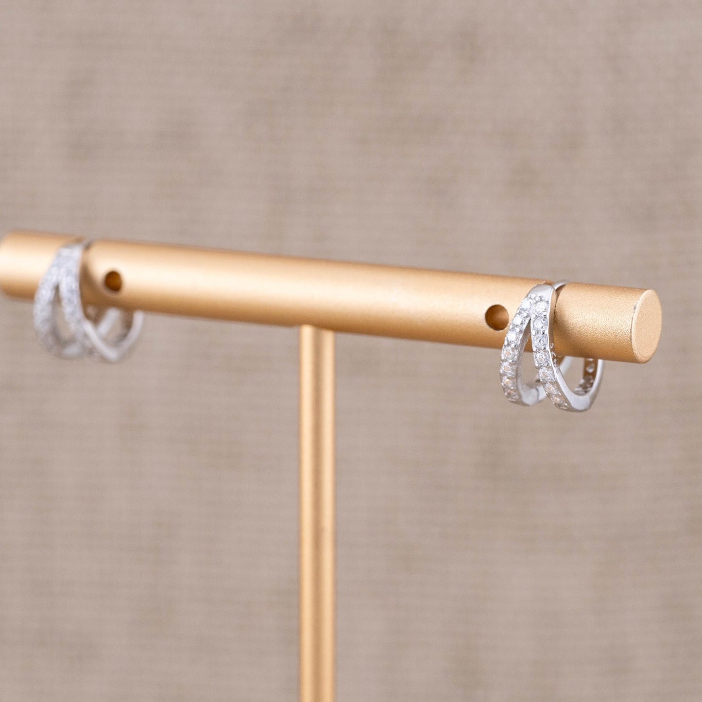 Small double huggie hoop