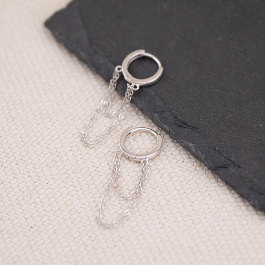 Chain hoop earrings