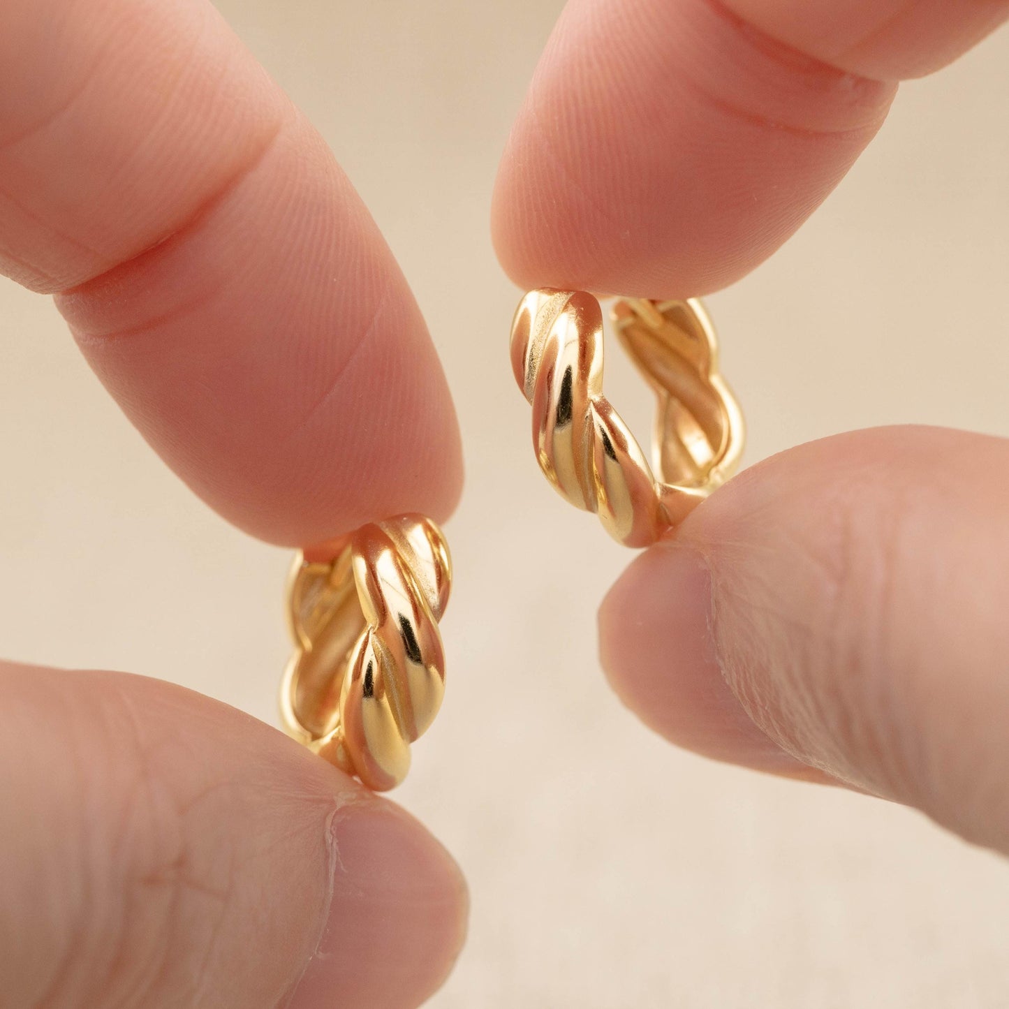 Chunky twisted thick hoops